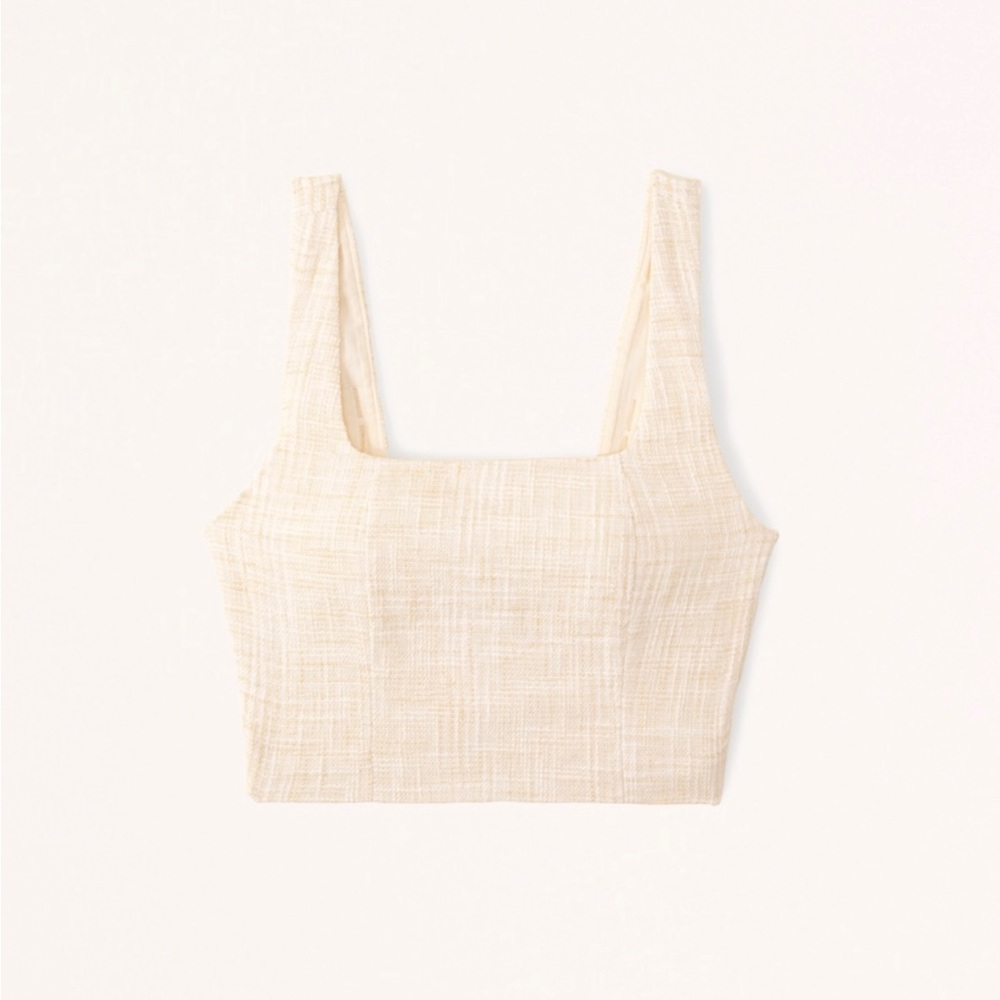 Tweed top from Abercrombie & Fitch in cream